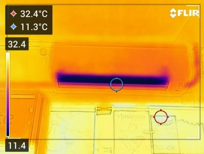 Diagnóstico térmico de ar-condicionado com câmera FLIR