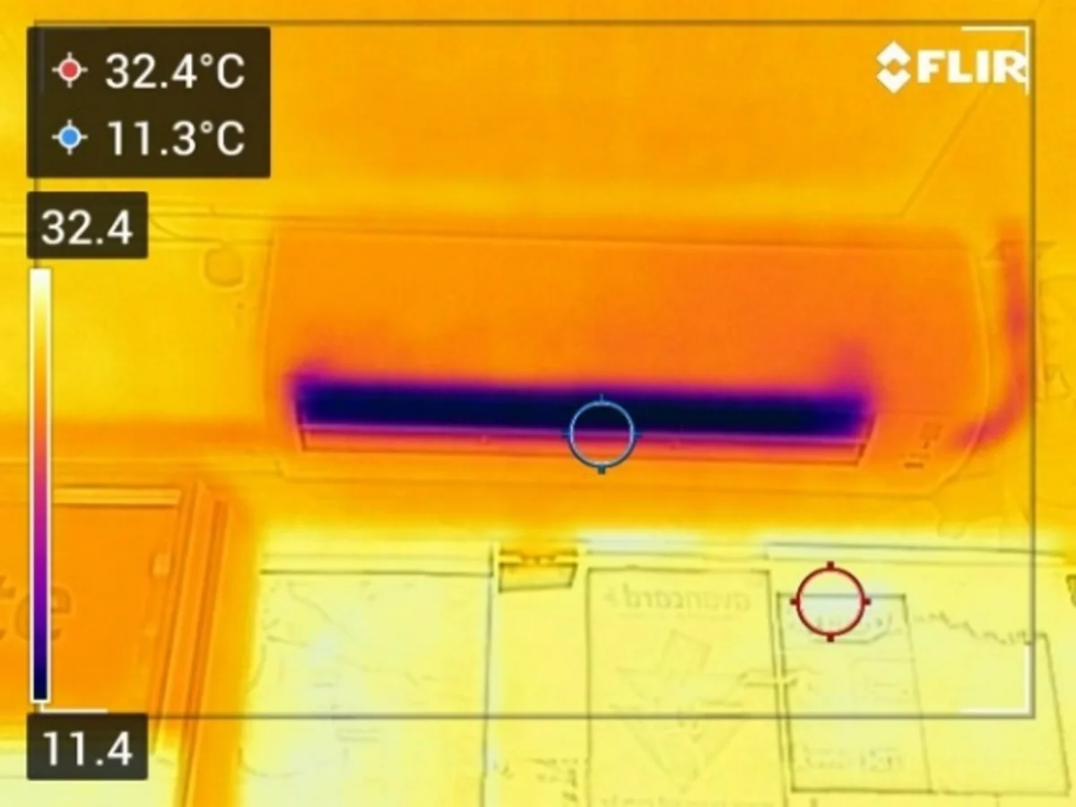 Diagnóstico térmico de ar-condicionado com câmera FLIR