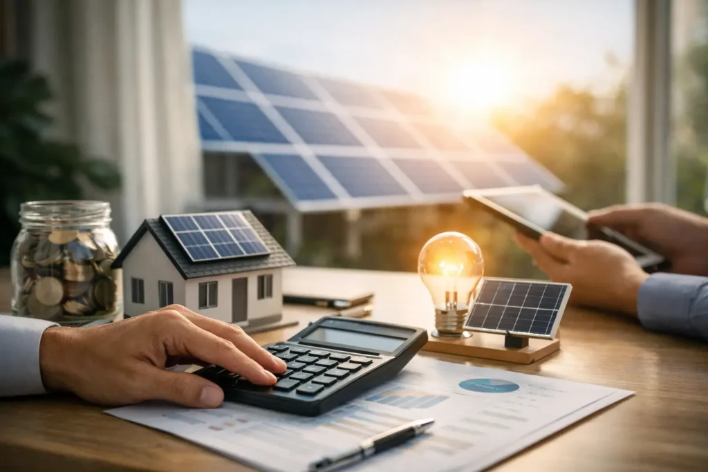 Como calcular economia com energia solar na conta